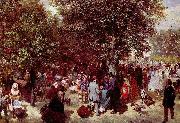 Adolph von Menzel Afternoon at the Tuileries Park oil painting reproduction